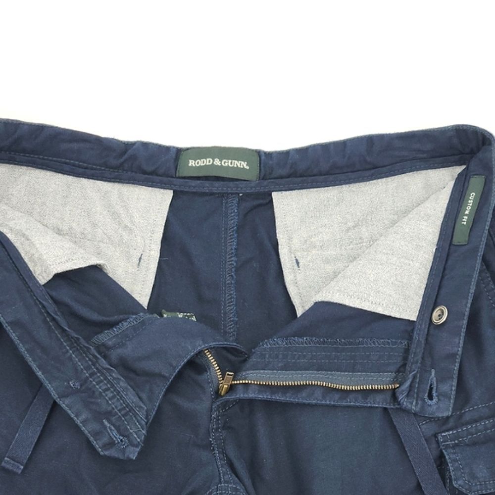 Rodd & Gunn Sandyford Cargo Shorts Size 34 Men Navy Blue Cotton Linen UP0663 - Picture 2 of 8